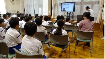 大島小学校様で弊社商品POOPOOPAPERについて講演会を行いました！