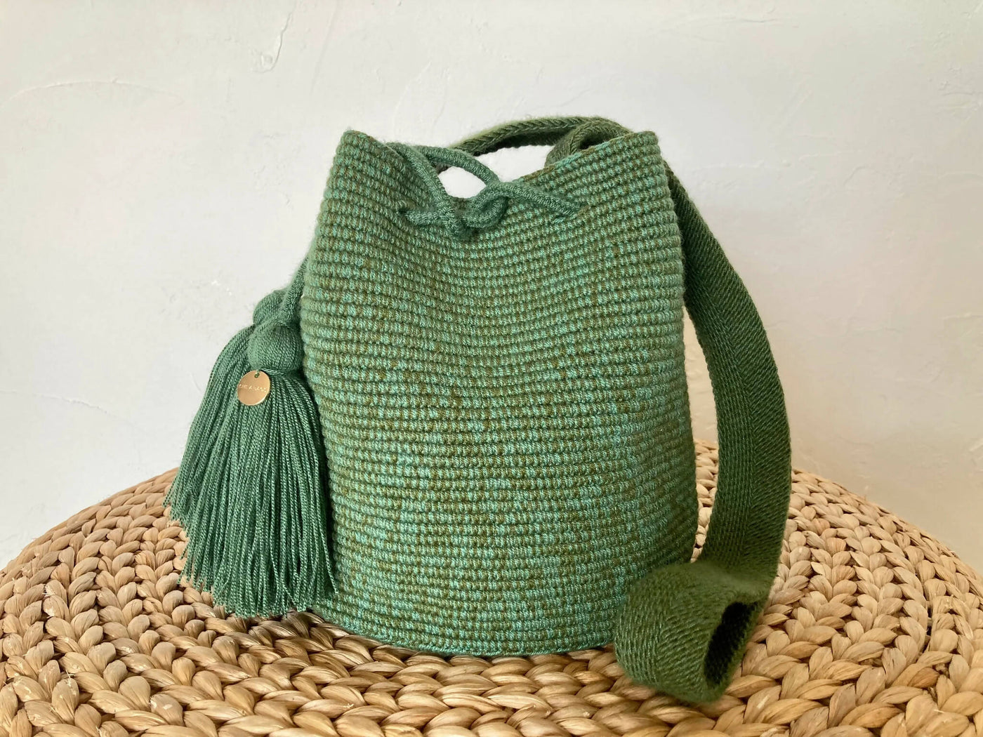 コロンビア発　Flamenco Bag Medium Viridian　アクリル 100%