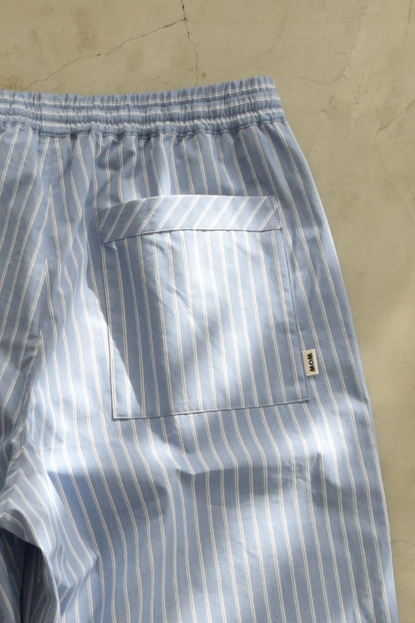 Wide Silk Pants【White stripe】