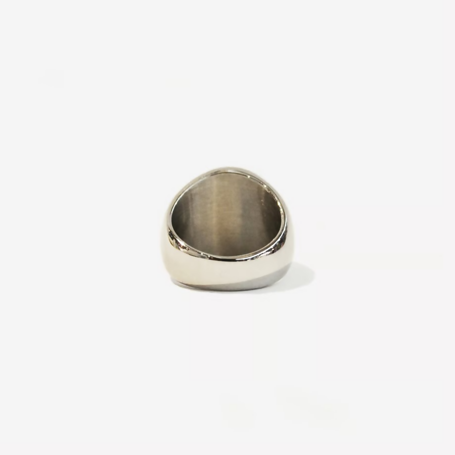 Stainless Stone Signet Ring SILVER