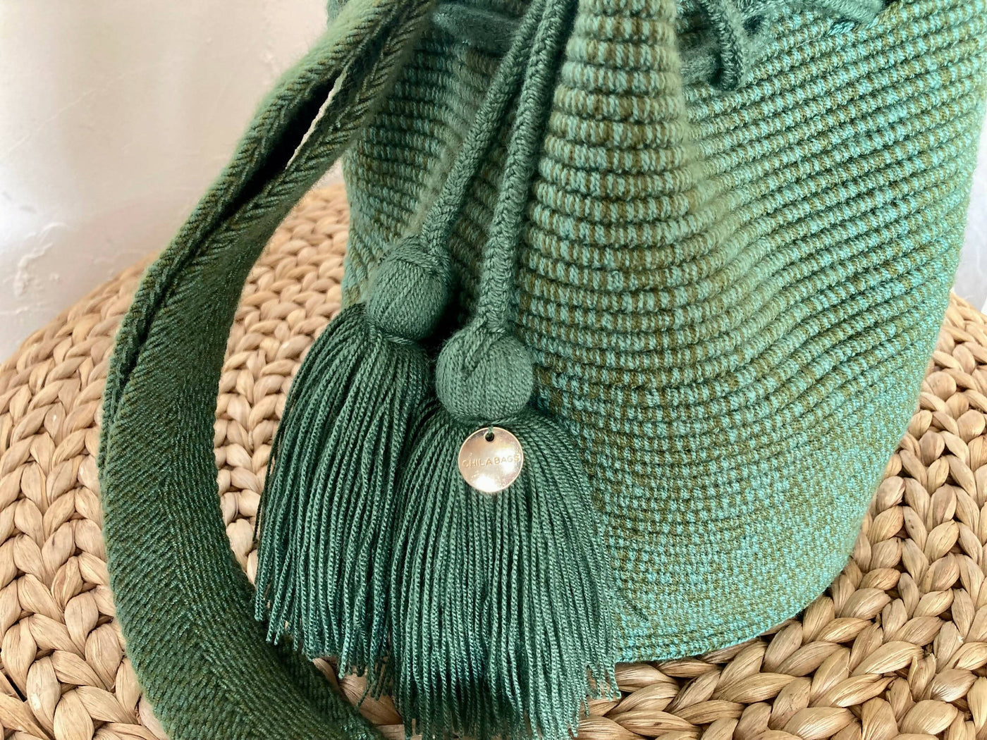 コロンビア発　Flamenco Bag Medium Viridian　アクリル 100%