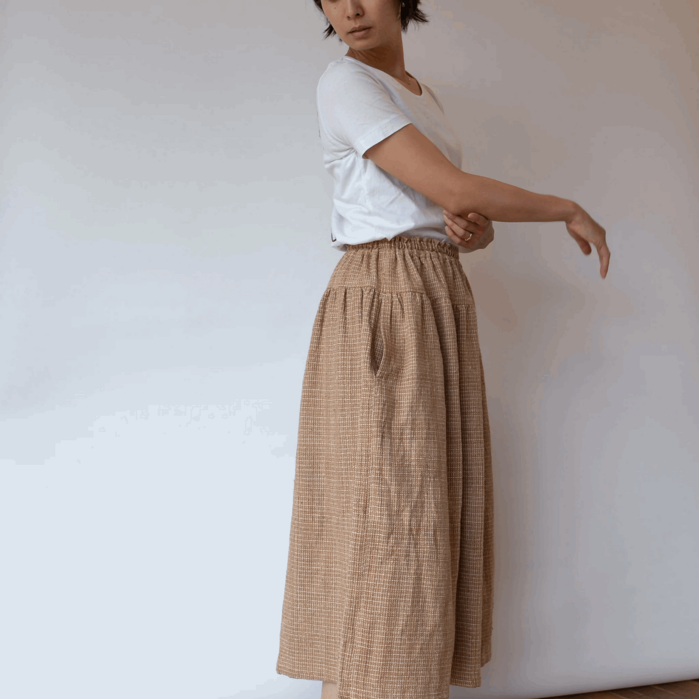 2 colors gather skirt