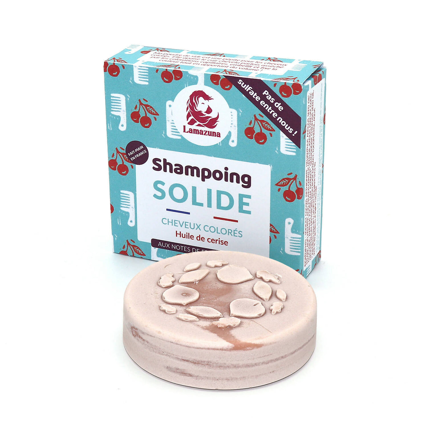 フランス製　固形シャンプー カラーリングした髪用 チェリーオイル配合　Solid shampoo Lamazuna