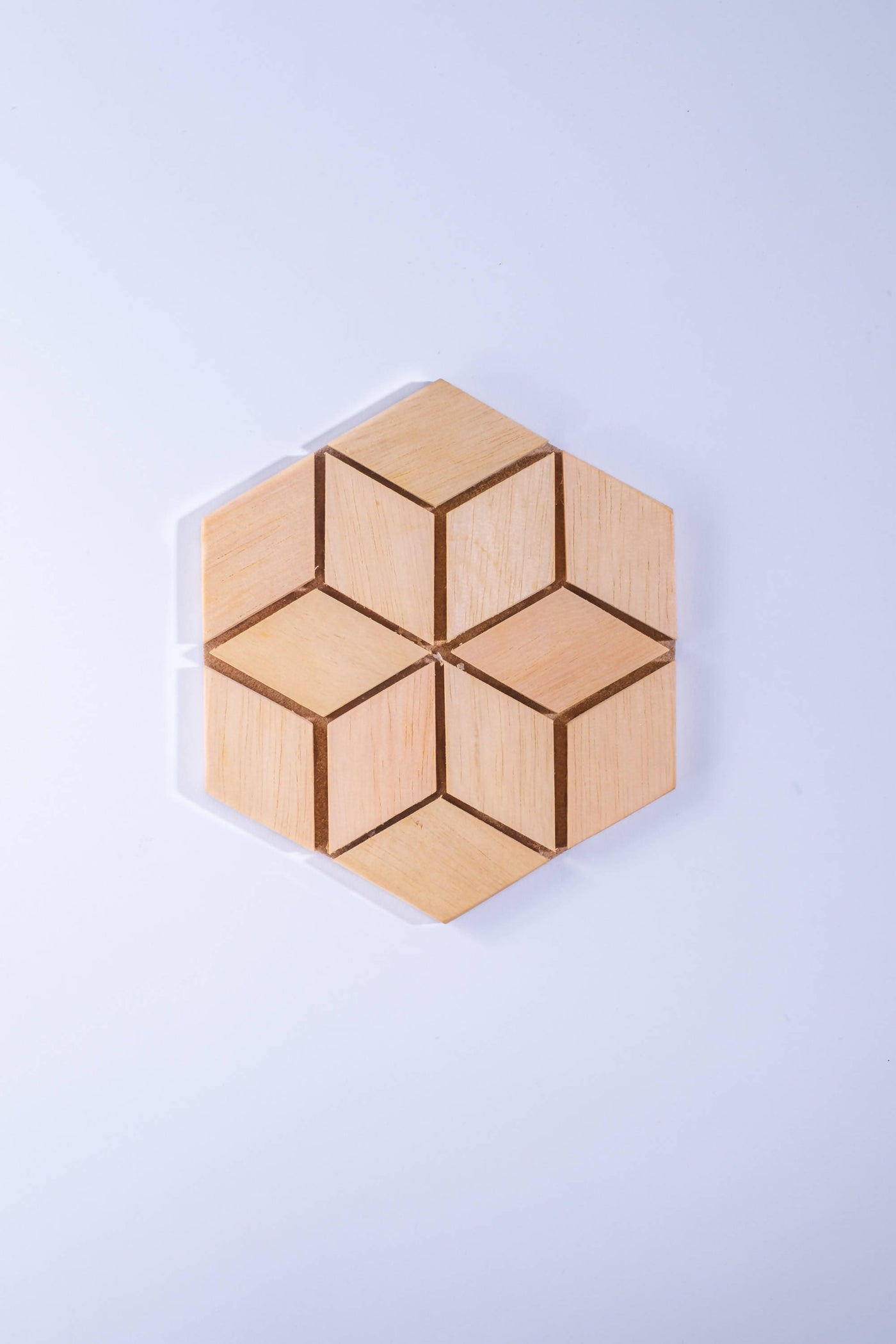 Sukhasa　バリ島100％リサイクル木材 『六角形ウッドコースター』