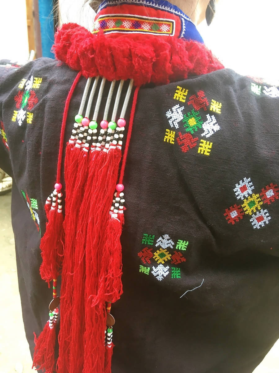 ポーチ／小物入れ ミニサイズ YAO族の伝統衣装模様 - Vwa bag Somgaocyoi -