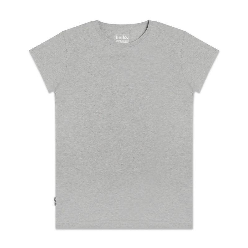 オーガニックコットン100％(GOTS認証) 縮みにくいプレウォッシュ Tシャツ-'SILVERSTICK'
