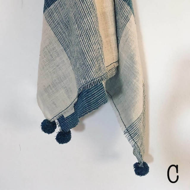 大判四角サイズ　ラオスの手織りコットン布　square series (大判四角サイズ 約90cm四方)